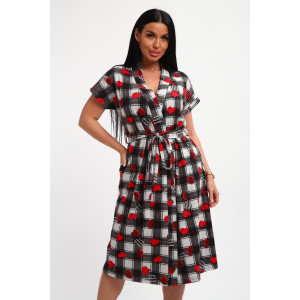 Пеньюар двойка женский 01068 хлопок (р-ры: 46-56) черный