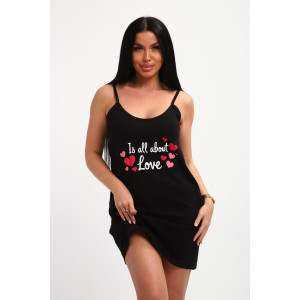 Пеньюар двойка женский 01068 хлопок (р-ры: 46-56) черный