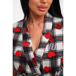 Пеньюар двойка женский 01068 хлопок (р-ры: 46-56) черный