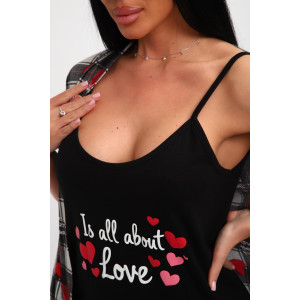 Пеньюар двойка женский 01068 хлопок (р-ры: 46-56) черный