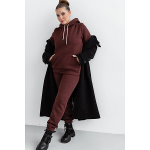 Костюм двойка женский КС-059ФРН/ШОК футер 3-нитка с начесом (р-ры: 44-58) шоколад