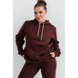 Костюм двойка женский КС-059ФРН/ШОК футер 3-нитка с начесом (р-ры: 44-58) шоколад