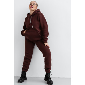 Костюм двойка женский КС-059ФРН/ШОК футер 3-нитка с начесом (р-ры: 44-58) шоколад