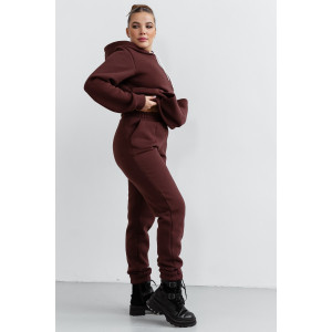 Костюм двойка женский КС-059ФРН/ШОК футер 3-нитка с начесом (р-ры: 44-58) шоколад