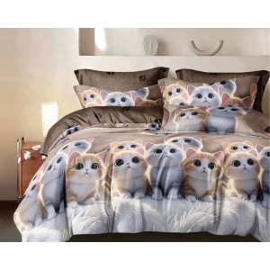 Постельное белье поплин "Котейки" (последний размер) 2.0-сп.