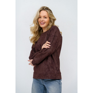 Свитшот женский 985 футер с лайкрой (р-ры: 44-58) шоколад винтаж