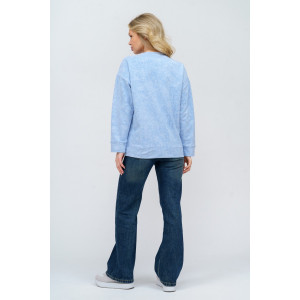 Свитшот женский 985 футер с лайкрой (р-ры: 44-58) голубой винтаж