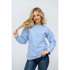 Свитшот женский 985 футер с лайкрой (р-ры: 44-58) голубой винтаж