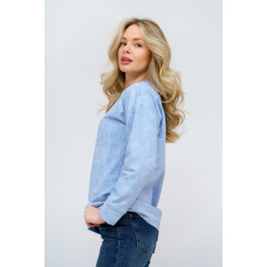 Свитшот женский 985 футер с лайкрой (р-ры: 44-58) голубой винтаж