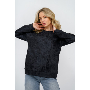 Свитшот женский 985 футер с лайкрой (р-ры: 44-58) черный винтаж