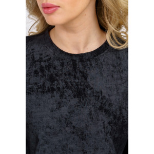 Свитшот женский 985 футер с лайкрой (р-ры: 44-58) черный винтаж