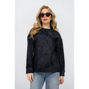 Свитшот женский 985 футер с лайкрой (р-ры: 44-58) черный винтаж