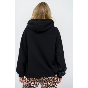 Худи женское 984 футер с лайкрой (р-ры: 44-54) черный