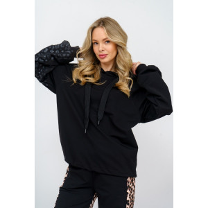 Худи женское 984 футер с лайкрой (р-ры: 44-54) черный