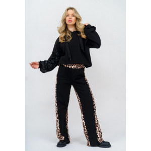 Худи женское 984 футер с лайкрой (р-ры: 44-54) черный