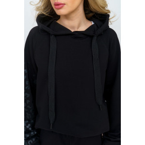 Худи женское 984 футер с лайкрой (р-ры: 44-54) черный