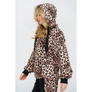 Худи женское 984 футер с лайкрой (р-ры: 44-54) леопард Худи женское 984 футер с лайкрой (р-ры: 44-54) леопард