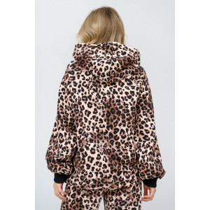 Худи женское 984 футер с лайкрой (р-ры: 44-54) леопард