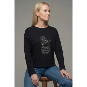 Лонгслив женский Ч 10638 трикотажное полотно (р-ры: 42-64) черный