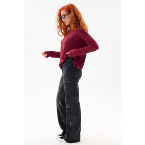 Лонгслив женский Б 10637 трикотажное полотно (р-ры: 42-64) бордовый