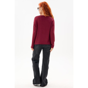 Лонгслив женский Б 10637 трикотажное полотно (р-ры: 42-64) бордовый