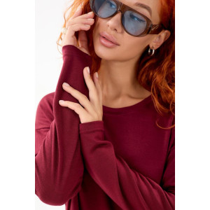 Лонгслив женский Б 10637 трикотажное полотно (р-ры: 42-64) бордовый