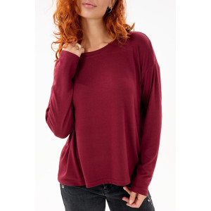 Лонгслив женский Б 10637 трикотажное полотно (р-ры: 42-64) бордовый