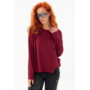 Лонгслив женский Б 10637 трикотажное полотно (р-ры: 42-64) бордовый