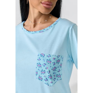 Пижама женская "Юля" 1328-4 кулирка (р-ры: 46-60) небесный