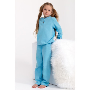 Пижама детская "Стеша" КД-13 футер с начёсом (р-ры: 116-134) голубой Пижама детская "Стеша" КД-13 футер с начёсом (р-ры: 116-134) голубой