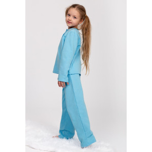 Пижама детская "Стеша" КД-13 футер с начёсом (р-ры: 116-134) голубой Пижама детская "Стеша" КД-13 футер с начёсом (р-ры: 116-134) голубой