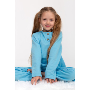 Пижама детская "Стеша" КД-13 футер с начёсом (р-ры: 116-134) голубой Пижама детская "Стеша" КД-13 футер с начёсом (р-ры: 116-134) голубой