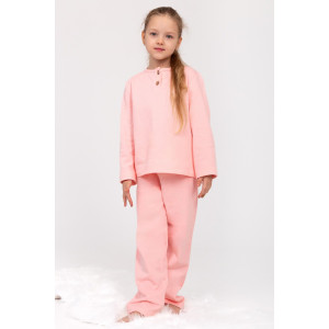 Пижама детская "Стеша" КД-13 футер с начёсом (р-ры: 116-134) розовый Пижама детская "Стеша" КД-13 футер с начёсом (р-ры: 116-134) розовый