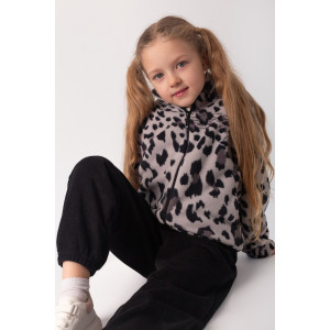 Костюм двойка детский "Мия" КД-12 флис (р-ры: 122-146) леопард