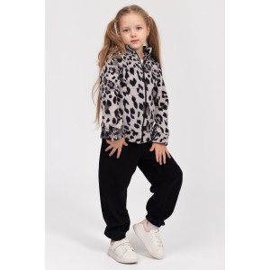 Костюм двойка детский "Мия" КД-12 флис (р-ры: 122-146) леопард