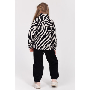 Костюм двойка детский "Мия" КД-12 флис (р-ры: 122-146) зебра Костюм двойка детский "Мия" КД-12 флис (р-ры: 122-146) зебра