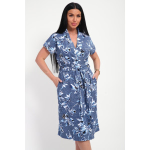 Халат женский 01069 кулирка (р-ры: 44-62) синий