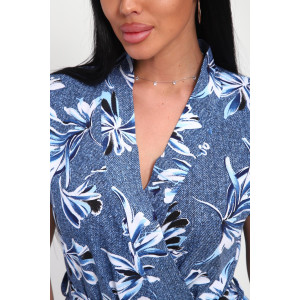 Халат женский 01069 кулирка (р-ры: 44-62) синий