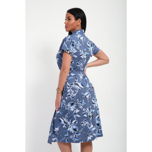 Халат женский 01069 кулирка (р-ры: 44-62) синий