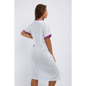 Сорочка женская №237.1 кулирка (р-ры: 52-62) белый-фиолетовый