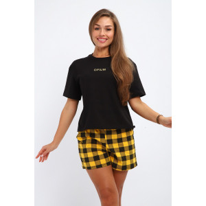 Костюм двойка женский №238 кулирка (р-ры: 44-54) желтый