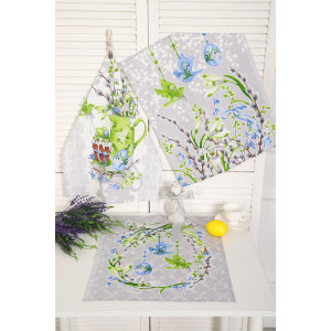 Набор кухонный из 3-х полотенец рогожка №32597 Набор кухонный из 3-х полотенец рогожка №32597