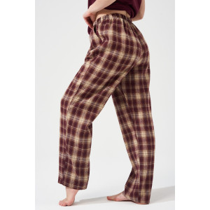 Пижама женская "Счастливый билет" 2435-К/Ф кулирка-фланель (р-ры: 46-56) бордовый