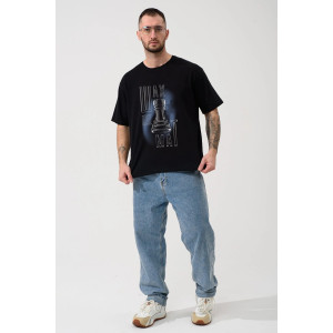 Футболка мужская "Шах и мат" 2439-К кулирка (р-ры: 48-58) черный