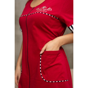 Халат женский 2119 кулирка (р-ры: 48-62) бордовый