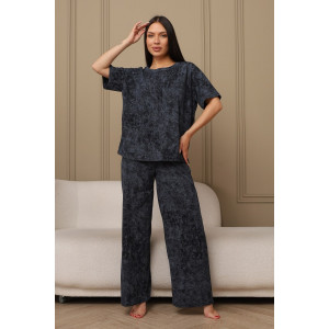 Костюм двойка женский 724 кулирка (р-ры: 44-54) синий-варенка