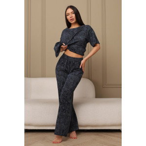 Костюм двойка женский 724 кулирка (р-ры: 44-54) синий-варенка