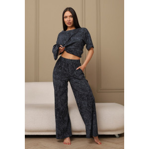 Костюм двойка женский 724 кулирка (р-ры: 44-54) синий-варенка