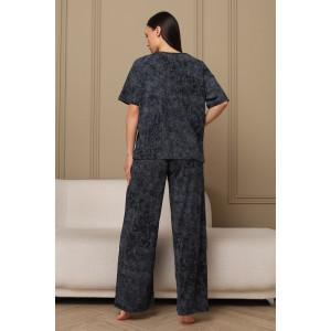 Костюм двойка женский 724 кулирка (р-ры: 44-54) синий-варенка