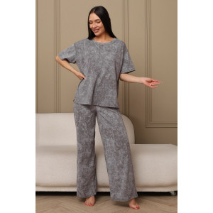 Костюм двойка женский 724 кулирка (р-ры: 44-54) серый-варенка